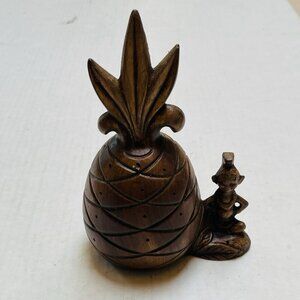 Vintage 1960s Hawaiian Pineapple Elf Figurine Treasure Craft Tiki Bar Home Decor